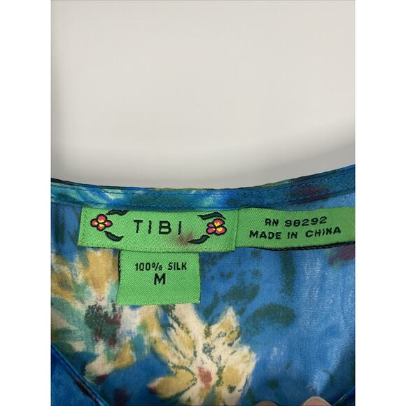 Tibi Silk Maxi Dress Women’s Medium Floral Brush Bohemian Avante Garde 879 - Picture 4 of 6